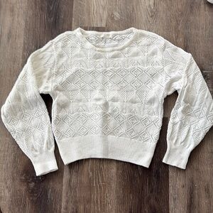 Z Supply S Kasia Crochet Sweater Top White